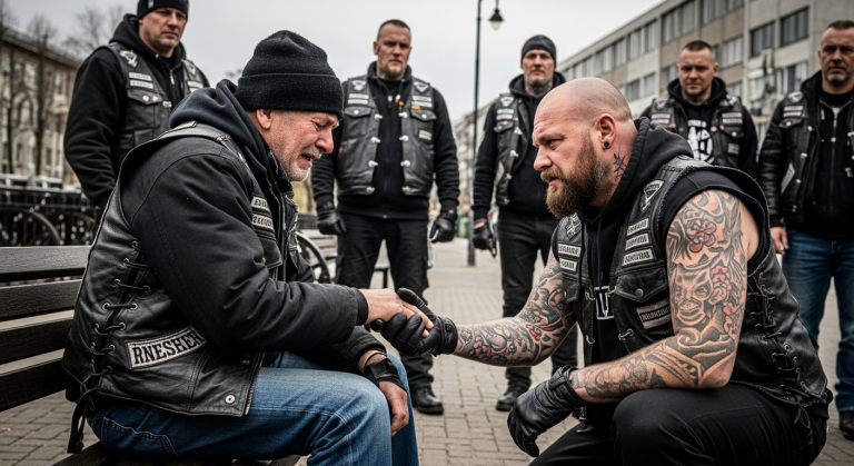 Der undankbare Sohn setzte seinen an Alzheimer erkrankten Vater auf einer eisigen Parkbank aus und stieß ihn brutal weg, als der alte Mann flehend weinte. Stunden später wurde der zitternde Vater von einer gewaltigen Outlaw-Biker-Gang gefunden, die beschloss, dem Sohn mitten in der Nacht einen furchteinflößenden Besuch abzustatten.
