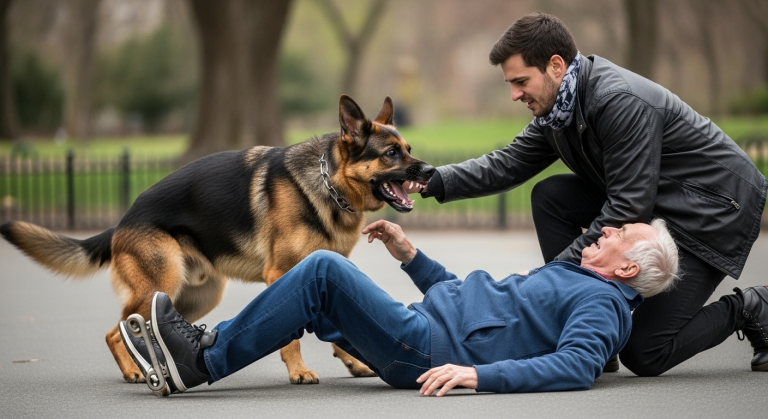 Als die Skater den verwirrten Rentner mit Alzheimer im Central Park brutal zu Boden stießen und ihn auslachten, stürzte plötzlich ein riesiger Schäferhund aus dem Gebüsch. Er fletschte die Zähne, stellte sich schützend über den alten Mann und zwang die Angreifer in die Knie. Niemand ahnte, wem dieser Hund wirklich gehörte…