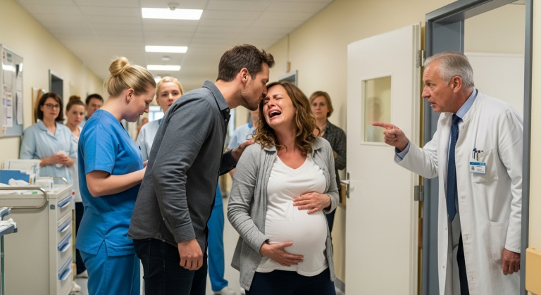 Ich lag in den Wehen in der Notaufnahme, doch mein Mann drückte die junge Krankenschwester an die Wand des Flurs und küsste sie leidenschaftlich. Als ich ihn konfrontierte, stieß er mich eiskalt mitsamt dem Tropfständer zu Boden und brüllte mir ins Gesicht. Plötzlich griff ein älterer Chefarzt ein und enthüllte ein dunkles Geheimnis…