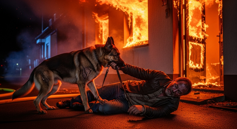 Der Nachbar schlug den treuen Schäferhund jeden Tag mit einem Stock und schrie: „Stirb endlich, du stinkendes Biest!“, weil er zu laut bellte. Doch als nachts die Gasleitung im Haus des Nachbarn explodierte, brach der Hund seine Kette, rannte in die Flammen und zog den bewusstlosen Mann am Kragen ins Freie, bevor alles einstürzte.