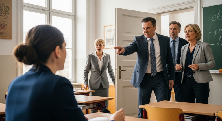 Die Lehrerin riss mir mein Tagebuch aus der Hand und begann, meine intimsten Gedanken laut vor der lachenden Klasse vorzulesen, um mich zu demütigen. In diesem Moment flog die Tür auf und der Schulrat trat herein, sein Gesicht vor Zorn gerötet, als er sah, wie eine Pädagogin ein Kind seelisch zerstörte – das war das Ende ihrer Karriere.