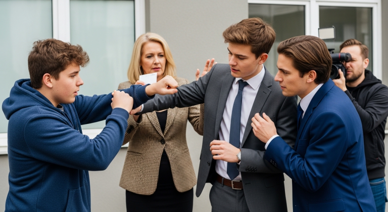 Die Schulleiterin drohte mir mit dem Schulverweis, weil ich mich gegen den Sohn eines Senators gewehrt hatte, der mich körperlich angriff. Sie zerriss meine Zeugnisse und lachte mir ins Gesicht, doch sie ahnte nicht, dass ich das gesamte Gespräch mit meinem Handy aufgezeichnet hatte und die Presse bereits vor der Tür wartete.