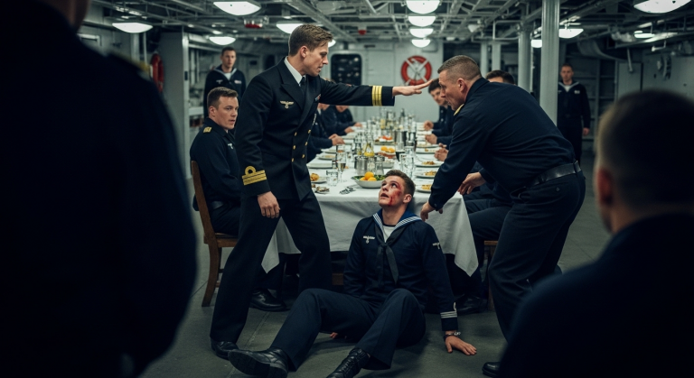 Ich dachte, die Marine sei meine Familie, bis ich erfuhr, dass der Tod meiner Schwester kein Ertrinken war und der Admiral mich gewaltsam zu Boden stieß, um mich zum Schweigen zu bringen. Er sperrte mich gnadenlos im dunklen Frachtraum ein. Aber ich war dort unten nicht allein…