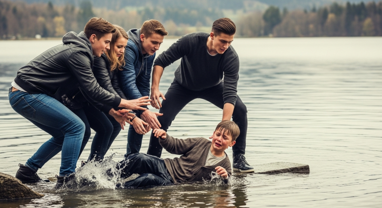Ich dachte, diese reichen Teenager würden mich totprügeln, als sie mir meinen Rucksack zerrissen, mich in den eiskalten Teich stießen und mich auslachten, weil ich ein Waisenkind bin. Zitternd und gedemütigt schloss ich die Augen. Bis ein gigantischer Biker in Lederweste mich aus dem Wasser zog und den Schlägern etwas zuflüsterte…
