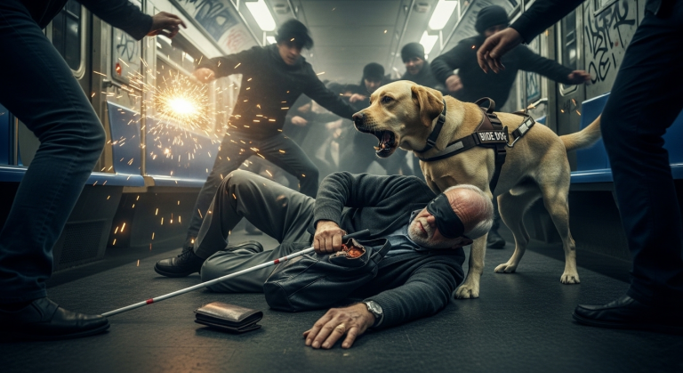 Inferno in der U-Bahn: Blinder Mann wird brutal ausgeraubt und niedergetrampelt – doch was sein treuer Labrador tut, um ihn vor der rücksichtslosen Masse zu retten, sprengt alle Grenzen und raubt dir komplett den Atem!
