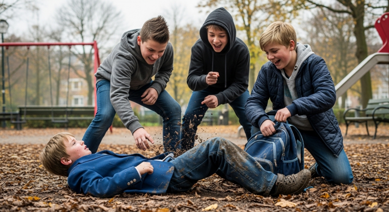 Sie stießen mich in den Schlamm des Stadtparks und rissen meinen Rucksack auf, lachend über meinen Akzent. Als weinendes, gemobbtes Schulkind fühlte ich mich völlig wehrlos, bis ein scheinbar obdachloser alter Mann sich schützend vor mich stellte. Niemand ahnte, dass dieser Mann ein einflussreicher Milliardär war…