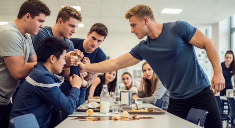 Der Stuhl flog mit voller Wucht zur Seite, als die Mobber den asiatischen Studenten Jin umzingelten und seine Jacke rücksichtslos in Stücke rissen. Jins Augen füllten sich mit bitteren Tränen der Demütigung, bis der beliebteste Junge der Schule dazwischenging und die rassistischen Angreifer fassungslos anbrüllte.