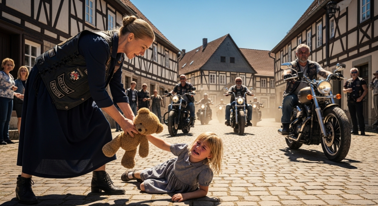 Gnadenlos entriss der Heimleiter dem kleinen Mädchen seinen Teddy, stieß es zu Boden und ließ es weinend in der Sonne schmoren. Niemand im Dorf griff ein. Doch dann bebte die Erde, als eine furchterregende Biker-Bande mit ohrenbetäubendem Lärm eintraf