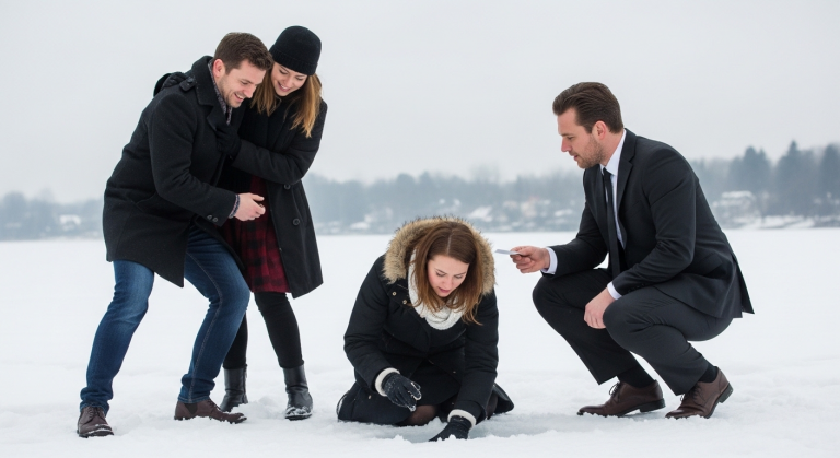 Mit einem verächtlichen Lachen warf er ihren Ehering in den tiefen Schnee. „Du warst der größte Fehler meines Lebens!“, spuckte er aus und zog seine Affäre nah an sich. Die betrogene Frau fiel auf die Knie und grub verzweifelt im Eis. Plötzlich kniete sich ein Fremder im maßgeschneiderten Anzug neben sie und reichte ihr eine Visitenkarte.