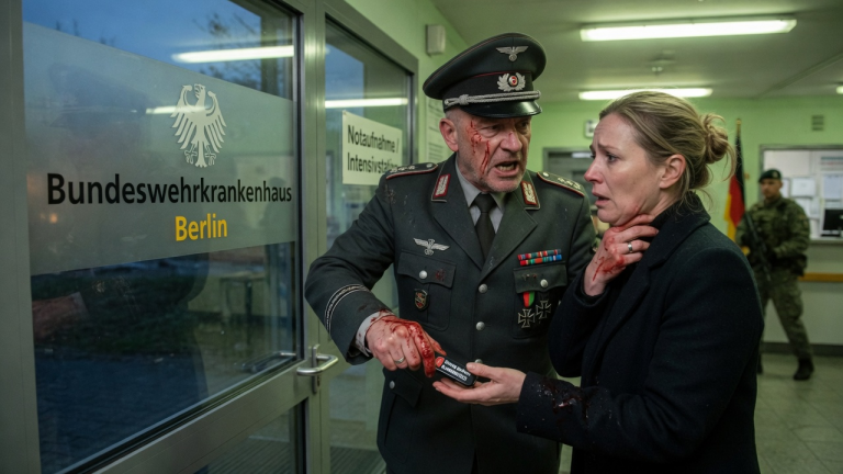 Er knallte die Tür des Bundeswehrkrankenhauses in Berlin zu, packte mich am Hals und zischte: „Dein Mann ist nicht auf eine Mine getreten.“ Der General drückte mir stattdessen einen blutigen USB-Stick in die zitternde Hand. Was ich auf dem Video sah, bewies schlagartig, dass der wahre Feind und Mörder mitten unter unseren Offizieren weilt.