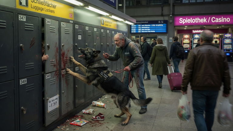 Am Frankfurter Hauptbahnhof sperrte der böse Onkel seinen neunjährigen Neffen in ein dunkles Schließfach, um in die Spielothek zu gehen. Die Schreie des blutenden Kindes verhallten im Lärm. Bis ein ausgemusterter Polizeihund anfing, wie verrückt an der Tür zu kratzen, und sein Herrchen eine blutige Rettungsaktion startete, die alles veränderte…