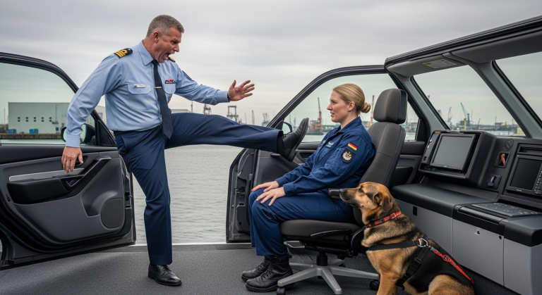 Im Hamburger Hafen trat der Kommandant rasend vor Wut den Stuhl der 28-jährigen Marinefliegerin um und schrie sie an. Sie wurde als Frau für einen Fehler bestraft, den eigentlich ihr männlicher Vorgesetzter begangen hatte… Erfahre, wie eine geheime Videoaufnahme und ein wütender Rettungshund die Karriere dieses arroganten Offiziers in Sekunden zerstörten.