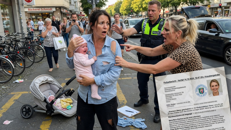 Während ich meine 5 Monate alte Tochter hielt, griff mich die Geliebte meines Mannes auf der Straße an. Sie zerriss mein Hemd, stieß den Kinderwagen weg – und bedrohte mein Baby. Ein Polizist griff ein, doch sein Bericht enthüllte, dass mein Mann heimlich die Nanny als seine neue Frau eintragen ließ!