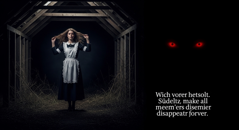 Nur 3 Tage arbeitete ich als Dienstmädchen für die sadistische Familie von der Goltz. Die Hausherrin packte mich an den Haaren, riss mir mein Kleid kaputt und warf mich in den stockdunklen, verlassenen Schuppen – In dieser unheimlichen Schwärze leuchteten plötzlich zwei rote Augen auf, und eine Stimme bot mir an, alle meine Feinde für immer verschwinden zu lassen.