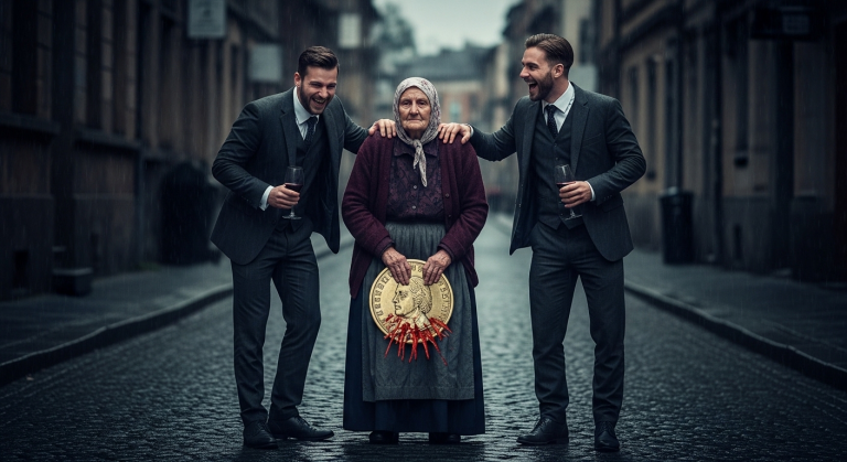 Die 3 reichen Erben lachten, als sie die kranke alte Haushälterin in den Ruin trieben. Sie schubsten die alte Frau grausam beiseite, kippten Wein über ihre zitternden Hände und warfen sie ohne Geld auf die regnerische Straße… Doch die Münze, die sie der alten Frau gestohlen hatten, trug den tödlichen Fluch einer Hexe, der ihnen jede Nacht das Fleisch von den Knochen riss.