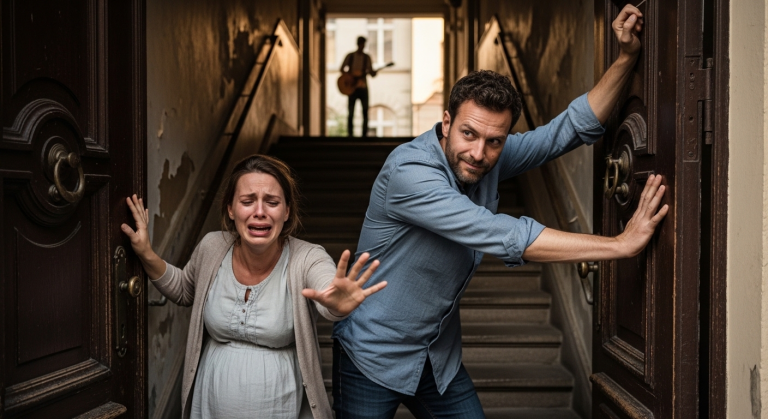 Ein 40-jähriger, eiskalter Narzisst zerstörte mein Leben, als er seine schwangere Frau für ein billiges Abenteuer sitzen ließ. Mit schmerzverzerrtem Gesicht flehte ich ihn an, doch er stieß mich nur verächtlich beiseite und knallte die Haustür zu… Wie ein scheinbar unbedeutender Straßenmusiker mich aus meiner tiefsten Verzweiflung rettete, grenzt an ein wahres Wunder.