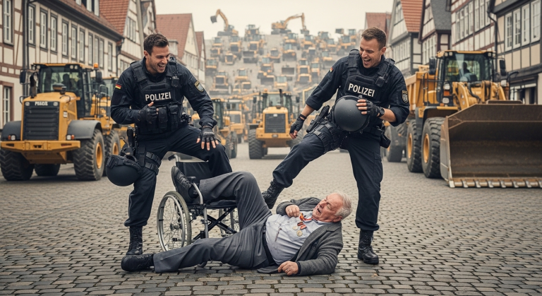 Zwei grausame Polizisten traten den Rollstuhl eines 70-jährigen Veteranen um und spuckten auf seine Medaillen. Sie lachten böse, weil sie dachten, niemand würde einem armen alten Mann glauben – Doch das gewaltige Röhren von hundert schweren Maschinen, die aus dem Nichts auftauchten, ließ ihr grausames Lachen augenblicklich verstummen.
