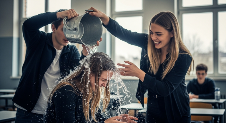 Rücksichtslos schütteten die arroganten Mädchen eiskaltes Wasser über mich. Ich kauerte weinend auf dem Boden, zitternd vor Kälte und Demütigung. Plötzlich gefror das Wasser mitten in der Luft, das Licht flackerte heftig, und eine unsichtbare Kraft schleuderte die Anführerin brutal gegen die Wand. Etwas Uraltes war erwacht, um mich zu beschützen.