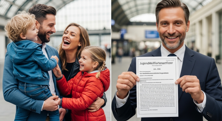 Als 28-jährige betrogene Ehefrau fand ich meinen Mann mit seiner Neuen am Frankfurter Hauptbahnhof. Er hämmerte seine Faust gegen die Wand, stieß unseren Sohn zur Seite und lachte mir höhnisch ins Gesicht… Da zückte ein Herr vom Jugendamt einen Beschluss, der ein so dunkles Geheimnis meines Mannes enthüllte, dass sogar seine Neue schreiend davonrannte.