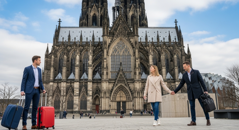 Vor dem Kölner Dom stand ich als 40-jährige Mutter zweier Kinder völlig verzweifelt. Mein Mann warf meinen Koffer um, stieß mich hart gegen eine Bank und ging Hand in Hand mit seiner Geliebten davon… Doch dann trat der Familiennotar hervor und verlas eine geheime Klausel aus unserem Ehevertrag, die diesen arroganten Mann augenblicklich auf die Knie zwang.