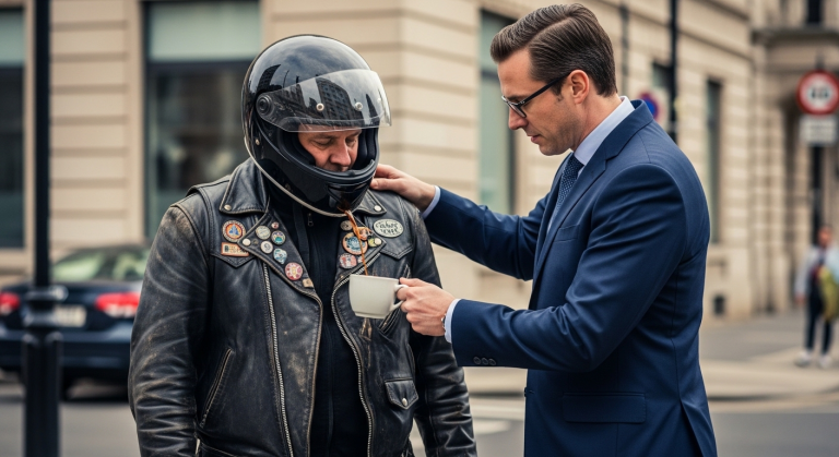 Dieser überhebliche Bank-Yuppie dachte, er könnte einen „dreckigen“ Biker wie Abfall behandeln, doch als der heiße Kaffee floss und der Helm fiel, begriff er auf die harte Tour: Man legt sich niemals mit dem Mann an, dem buchstäblich das ganze Imperium gehört.