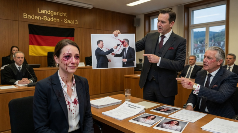 Als treue Ehefrau ertrug ich 8 Jahre lang die Demütigungen meines reichen Mannes in Baden-Baden. Gestern schlug er mir ins Gesicht, hängte mir eine Affäre an und schleuderte mir ein Glas roten Spätburgunder direkt in die Augen… Der brillante Scheidungsanwalt, der zufällig Zeuge wurde, nutzte genau diese Attacke, um vor dem Landgericht das alleinige Sorgerecht für mich zu erkämpfen.