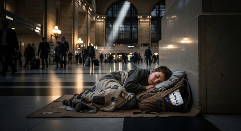 Im luxuriösen Zentrum Münchens muss ein obdachloser Junge jede Nacht heimlich im Bahnhof schlafen. Doch niemand ahnt, dass gerade er ein Geheimnis besitzt, das einen mächtigen Geschäftsmann zu Fall bringen kann