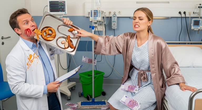DIE VIP-PATIENTIN IN LEIPZIG SCHLÜG DEM ARZT DAS ESSENTABLETT INS GESICHT UND BEFOHL IHM, DEN BODEN ZU WISCHEN, DA SIE 10000 EURO BEZAHLT HATTE… ALS IHR GANZER KÖRPER PLÖTZLICH KRAMPFTE, WURDE IHR KLAR, DASS IHR GELD HIER NICHTS MEHR WERT WAR.