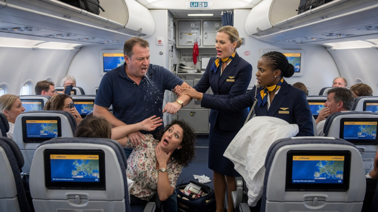 AUF DEM LUFTHANSA-FLUG SCHUBSTE MICH MEIN MANN AUS DEM SITZ UND BESPUCKTE MICH WÜTEND, WEIL ICH IHN MIT SEINER GELIEBTEN IN DER TOILETTE ERWISCHT HATTE… DIE RACHE DER 2 FLUGBEGLEITERINNEN, DIE SOFORT EINSCHRITTEN UND MICH BESCHÜTZTEN, WAR DER ABSOLUTE WAHNSINN.