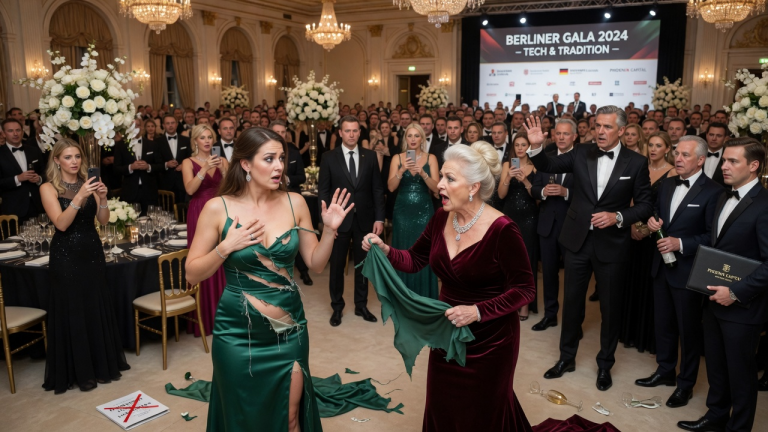 AUF DER BERLINER GALA RISS MEINE SCHWIEGERMUTTER VOR 100 GÄSTEN MEIN KLEID KAPUTT, UM MICH WEGEN MEINER ARMUT ZU DEMÜTIGEN UND HINAUSZUWERFEN… ABER DIE REAKTION DES WICHTIGSTEN INVESTORS DES ABENDS VERÄNDERTE DAS SCHICKSAL UNSERER FAMILIE FÜR IMMER.