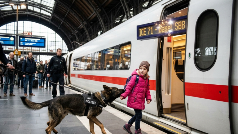MEIN K9-HUND ZOG DAS KLEINE MÄDCHEN VON DER TÜR DES ICE-ZUGS IN HAMBURG WEG … GENAU IN DEM MOMENT, ALS DIE ELEKTRONISCHE ANZEIGETAFEL ÜBER IHM EIN KNACKENDES GERÄUSCH VON SICH GAB.