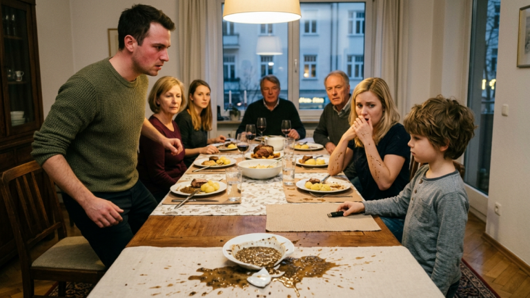 DER ÄLTESTE BRUDER SCHLEUDERTE BEIM ABENDESSEN IN MÜNCHEN DIE HEISSE SUPPE VOR SEINER SCHWESTER VOM TISCH, WEIL SIE NACH DEM ERBE FRAGTE … DOCH ALS DER KLEINE NEFFE EINEN USB-STICK AUF DEN TISCH LEGTE, WURDE DIE GANZE FAMILIE SCHLAGARTIG STILL.