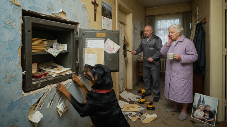 EIN ROTTWEILER KRATZTE JEDEN MORGEN AN DERSELBEN WAND IM HAUS DER ALTEN DAME IN KÖLN — BIS DER HANDWERKER DAHINTER DEN TRESOR FAND DEN IHR SOHN NIE ERWÄHNT HATTE.