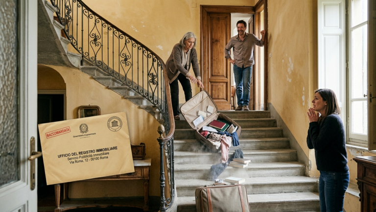 DIE SCHWIEGERMUTTER WARF DIE KOFFER DER SCHWIEGERTOCHTER DIE TREPPE DER VILLA HINUNTER UND IHR MANN LACHTE LAUT AN DER TÜR — DOCH AM NÄCHSTEN MORGEN KAM EIN BRIEF VOM GRUNDBUCHAMT.