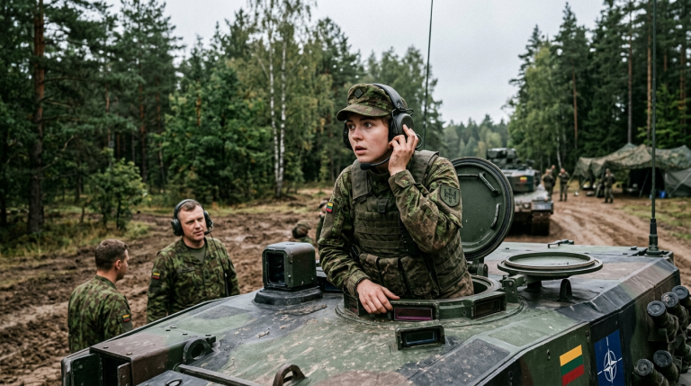 „FRAUEN HABEN IM PANZER NICHTS ZU SUCHEN!“ – BEI DER NATO-ÜBUNG IN LITAUEN LACHTE DER ZUGFÜHRER ÜBER LENA… BIS SIE IM FUNK EINEN SATZ HÖRTE, DEN KEINER HÖREN SOLLTE