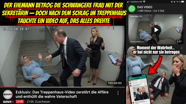 DER EHEMANN BETROG DIE SCHWANGERE FRAU MIT DER SEKRETÄRIN — DOCH NACH DEM SCHLAG IM TREPPENHAUS TAUCHTE EIN VIDEO AUF, DAS ALLES DREHTE