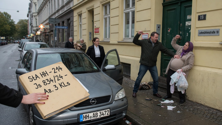 DER EHEMANN SCHLUG DIE SCHWANGERE EHEFRAU VOR DEM HAUS DER GELIEBTEN IN HAMBURG — BIS EINE STAATSANWÄLTIN NUR EINE AKTE AUF DAS AUTO LEGTE