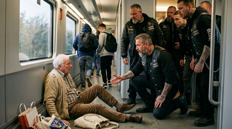 DER 80-JÄHRIGE OPA HANS WURDE IM ICE NACH BERLIN VON DREI JUGENDLICHEN GEWALTSAM AUF DEN FLUR GESCHLEUDERT, WÄHREND SIE SEINE KLEIDUNG ZERRISSEN – WIE WERDEN DIE 20 TÄTOWIERTEN MOTORRADFAHRER AUS DEM NACHBARABTEIL REAGIEREN UND WELCHES DUNKLE GEHEIMNIS WIRD ENTHÜLLT?