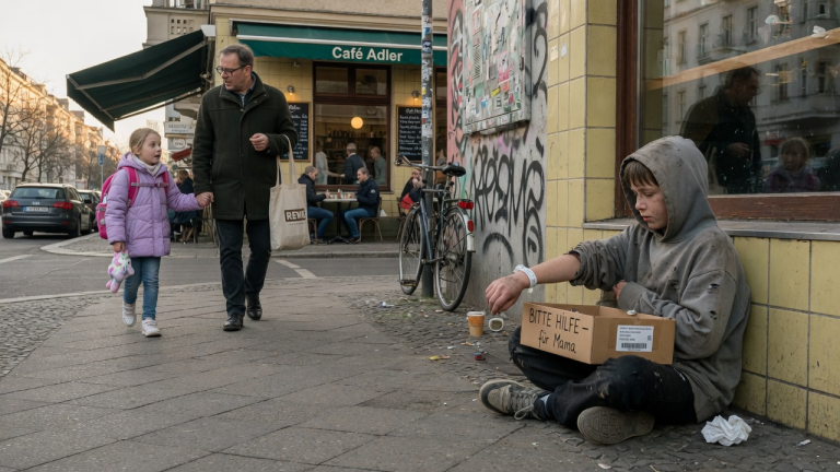 DIE KLEINE LINA GING MIT IHREM VATER DURCH BERLIN, BIS EIN SCHMUTZIGER JUNGE MIT EINER BOX VOR DEM CAFÉ SASS — UND DAS DATUM AUF SEINEM KLINIKBAND PASSTE ZU IHRER GEBURT
