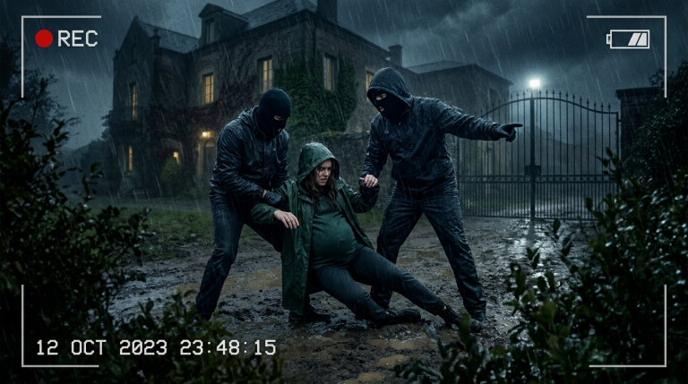 In einer stürmischen Regennacht wird die schwangere Nichte von zwei maskierten Verwandten aus der Villa gezerrt und im Schlamm zurückgelassen. Sie reißen ihr brutal den Familienring vom Finger und drohen, sie zu töten, falls sie jemals zurückkehrt, um ihr Erbe einzufordern.Doch was sie nicht wissen: Jemand hat die gesamte Szene heimlich gefilmt und der jungen Frau geholfen … Dieses Video wird das Ende dieser grausamen Familie besiegeln.