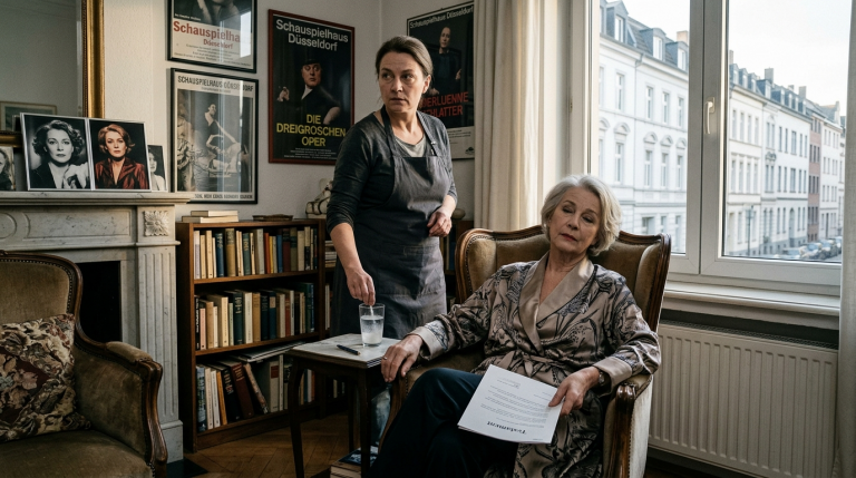 Die ehemalige berühmte Theaterschauspielerin Martha, die in Düsseldorf lebt, wird von ihrer neu eingestellten Haushaltshilfe heimlich mit Beruhigungsmitteln vergiftet, um sie dazu zu zwingen, ihr Testament zugunsten einer anderen Person zu ändern. Als Martha die dunkle Verschwörung durchschaut, täuscht sie einen völlig verwirrten Geisteszustand vor, um die Täterin in Sicherheit zu wiegen, bis diese schließlich selbstgefällig mit ihrem verbrecherischen Plan prahlt.