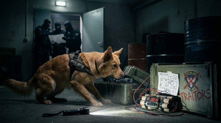 Weil er als „zu ängstlich“ galt, wurde der Hund Max aus der Spezialeinheit ausgeschlossen. Doch unerwartet entdeckte er den Bombenanschlag einer Gruppe von Verrätern innerhalb der Einheit. Mit seinem außergewöhnlichen Geruchssinn und seiner unerschütterlichen Loyalität vereitelte Max den Plan ganz allein, rettete den gesamten Stützpunkt und zwang jene, die ihn einst verachtet hatten, voller Respekt den Kopf zu senken.