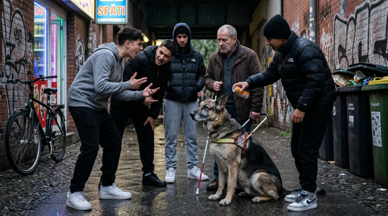 Eine Gruppe gewalttätiger Jugendlicher in Berlin misshandelt regelmäßig einen alten Blindenhund, ohne zu wissen, dass er einst einer der elitärsten Militärhunde war. Als sie schließlich den blinden alten Mann angreifen, erwacht der Schutzinstinkt des Hundes, und er setzt die Angreifer außer Gefecht.