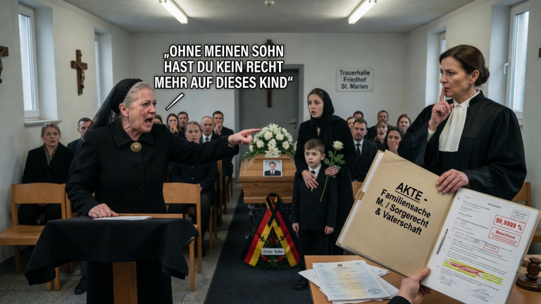„OHNE MEINEN SOHN HAST DU KEIN RECHT MEHR AUF DIESES KIND“ — SAGTE DIE SCHWIEGERMUTTER BEI DER BEERDIGUNG, BIS DIE RICHTERIN DIE AKTE ÖFFNETE