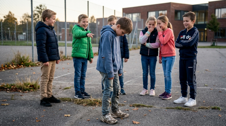 Der achtjährige Junge in zerrissener Kleidung wird von einer Gruppe wohlhabender Kinder umringt und gnadenlos verspottet. Sie schütten klebrigen Saft über seinen Kopf und zerreißen direkt vor seinen Augen seine einzige Schultasche …Doch wer wird ihm in diesem Moment der Demütigung die Hand reichen und ihm helfen?