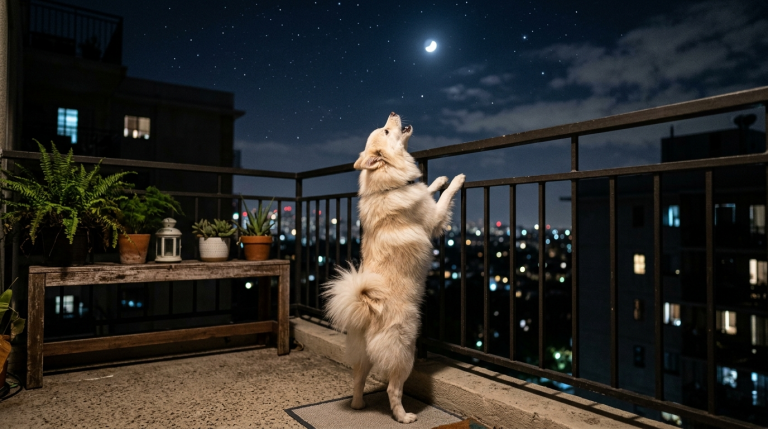 Jede Nacht, exakt um drei Uhr morgens, rannte Mochi auf den Balkon, blickte regungslos in den Himmel und stieß ein langgezogenes, unheimliches Heulen aus. Die Nachbarn beschwerten sich zunehmend über die nächtlichen Geräusche, bis die Familie misstrauisch wurde und schließlich die Aufnahmen der Überwachungskamera überprüfte.Am Ende der Straße stand tatsächlich jede Nacht zur selben Uhrzeit eine dunkle Gestalt regungslos da und starrte ununterbrochen auf ihr Haus