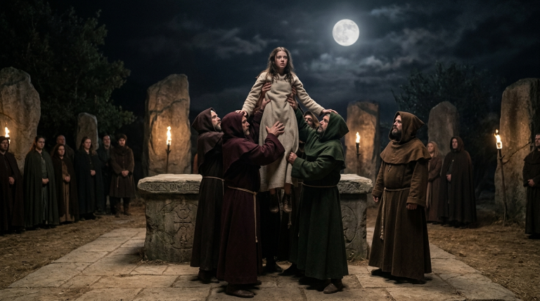 In der dunklen Nacht des zwölften Vollmonds wurde ein unschuldiges Mädchen als Opfergabe ausgewählt. Die Priester hielten sie mit aller Kraft fest, während eine scharfe Klinge direkt über ihrer Brust erhoben wurde.Plötzlich zerriss ein Pfeil die Stille der Nacht. Wer war der geheimnisvolle Bogenschütze, der es wagte, sich den Göttern entgegenzustellen?