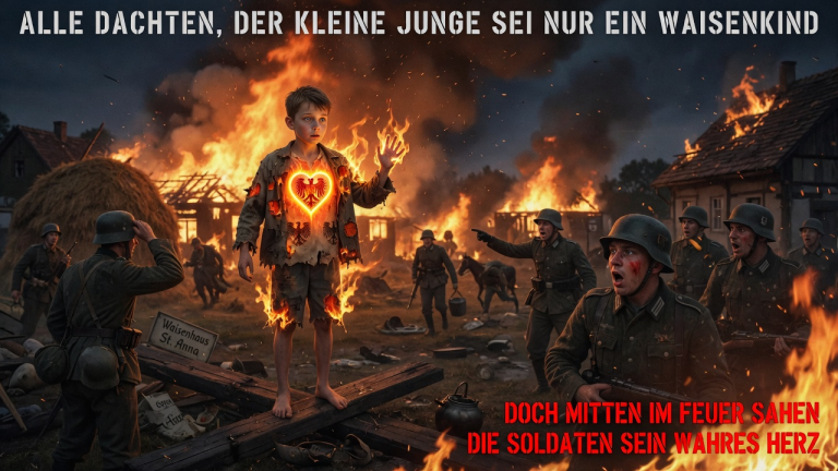 ALLE DACHTEN, DER KLEINE JUNGE SEI NUR EIN WAISENKIND – DOCH MITTEN IM FEUER SAHEN DIE SOLDATEN SEIN WAHRES HERZ
