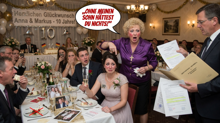 OHNE MEINEN SOHN HÄTTEST DU NICHTS!“ — DIE SCHWIEGERMUTTER DEMÜTIGTE DIE SCHWIEGERTOCHTER BEIM 10. HOCHZEITSTAG, BIS DER ANWALT EINEN ZWEITEN VERTRAG ÖFFNETE
