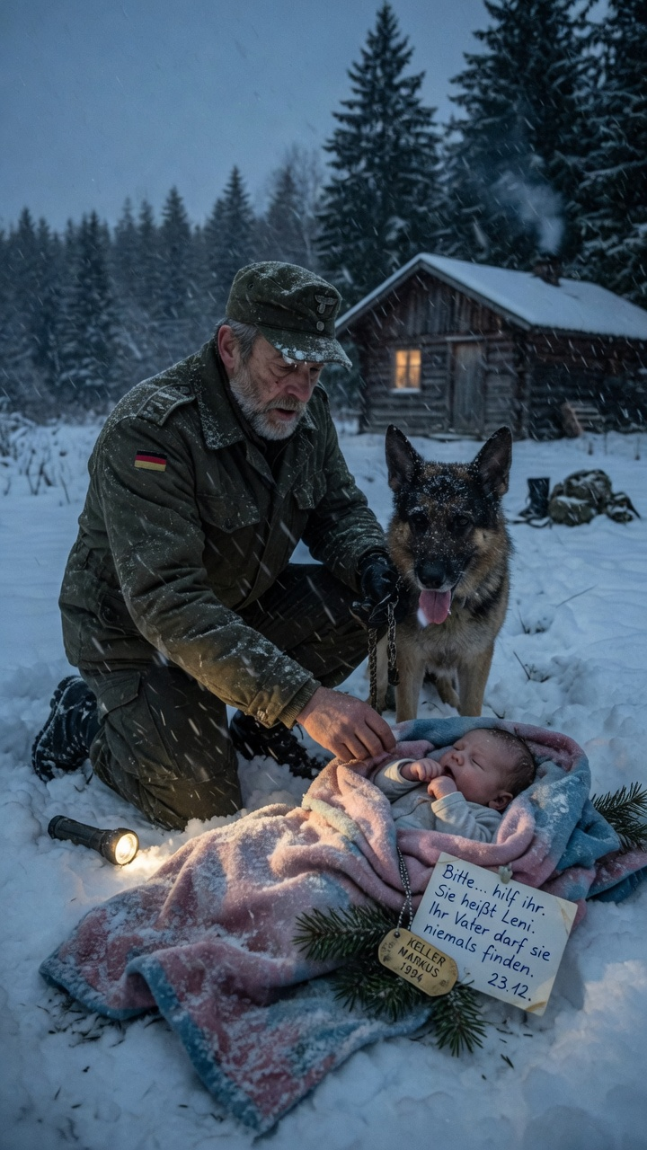 DER EINSAME EX-SOLDAT MARKUS KELLER SUCHTE FRIEDEN IM SCHNEE—BIS EIN SCHÄFERHUND EIN FRIERENDES BABY BRACHTE, DESSEN DECKE EIN GEHEIMNIS VERSTECKTE